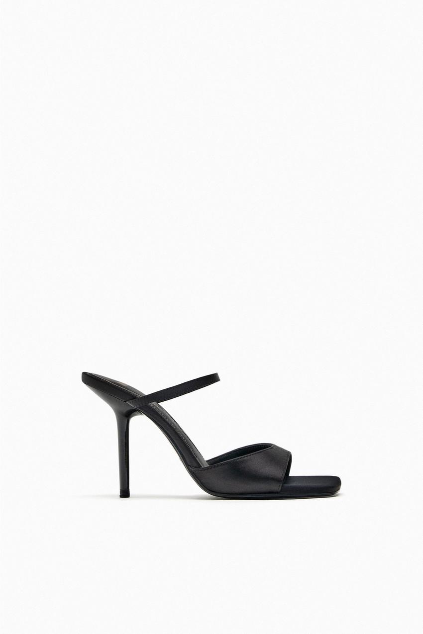 Zara black heel sandals Clearance