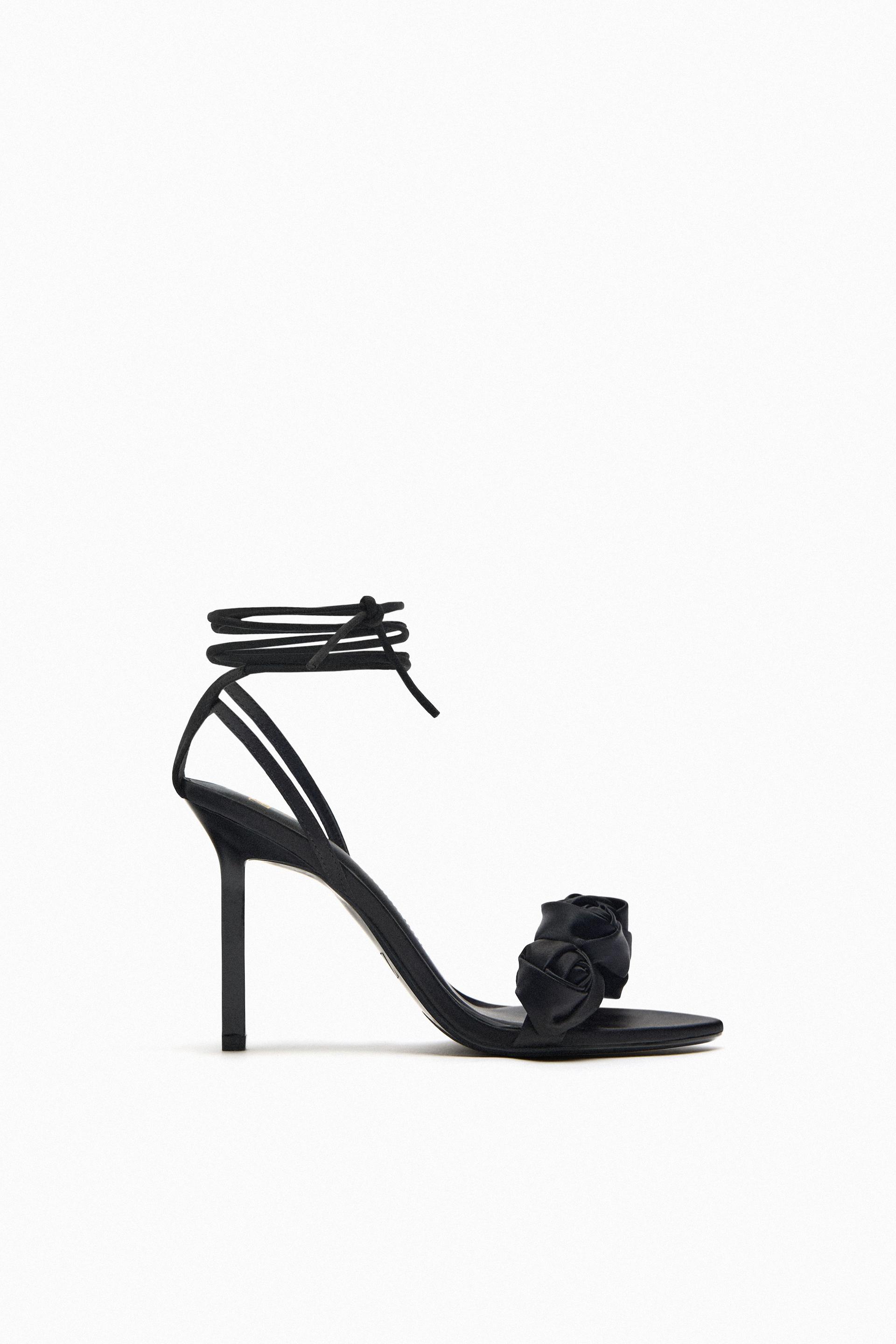 Zara black heel sandals Clearance