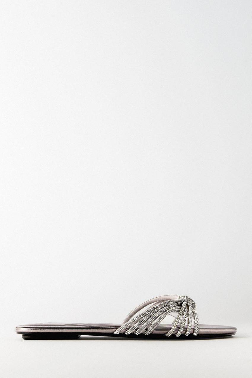 Zara rhinestone flats Clearance