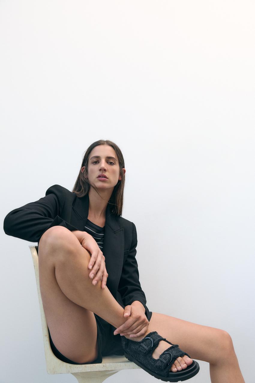 Zara sandals black Clearance