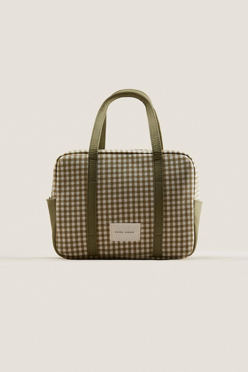 Gingham tote bag zara Clearance