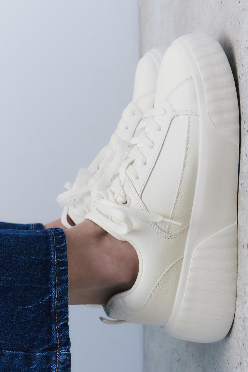 White platform sneakers zara Clearance