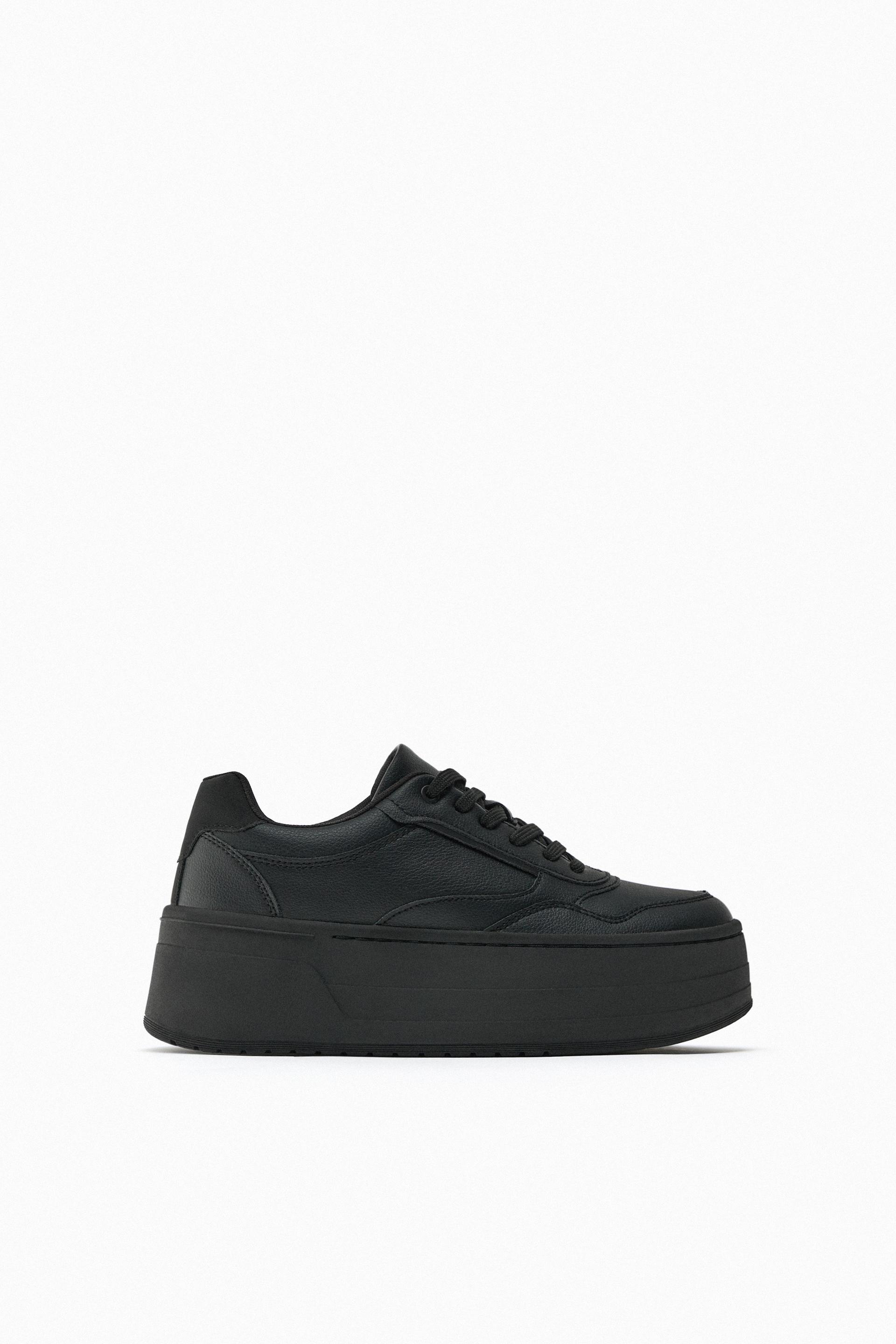Zara platform sneakers black Clearance