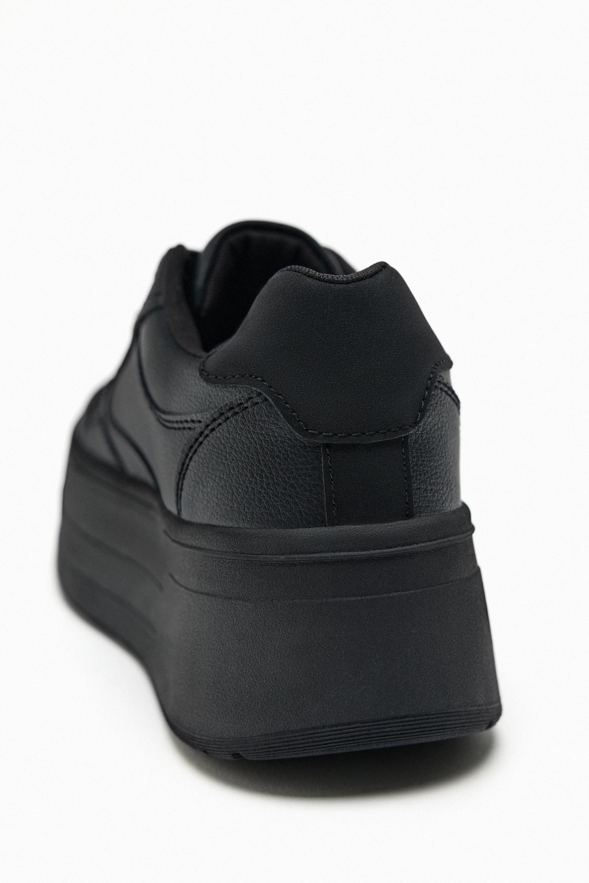 Zara platform sneakers black Clearance
