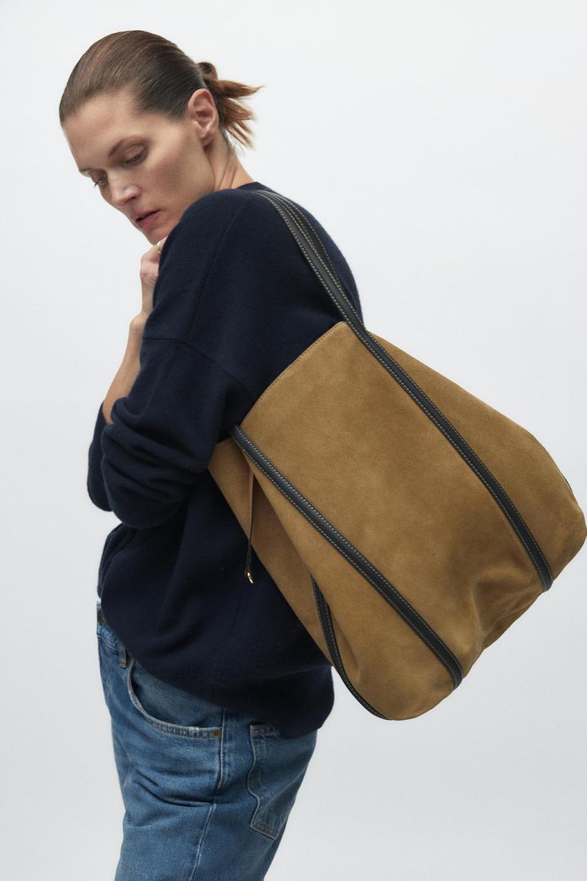 Zara split suede bag Clearance