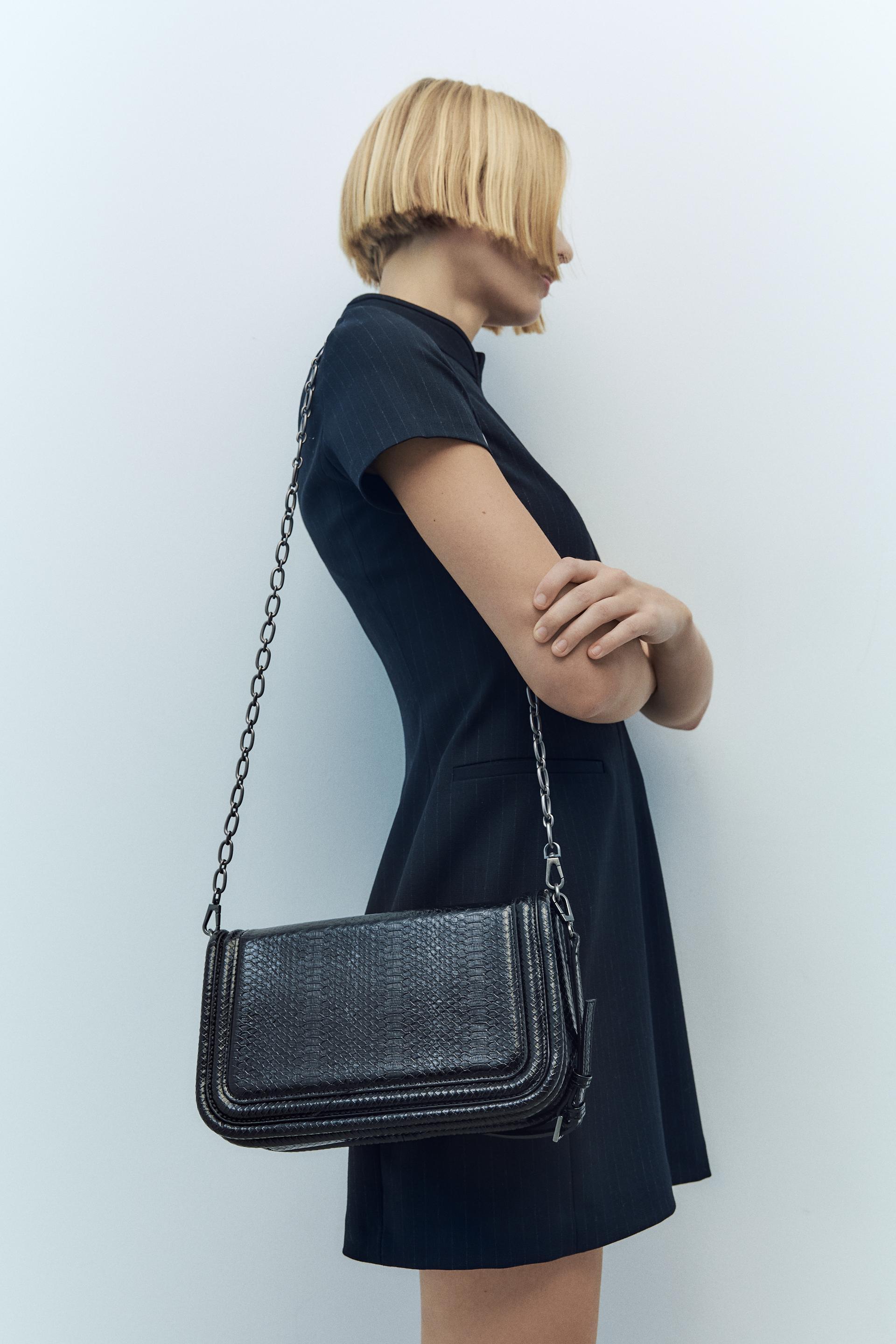 Crossbody bag with chain zara Clearance