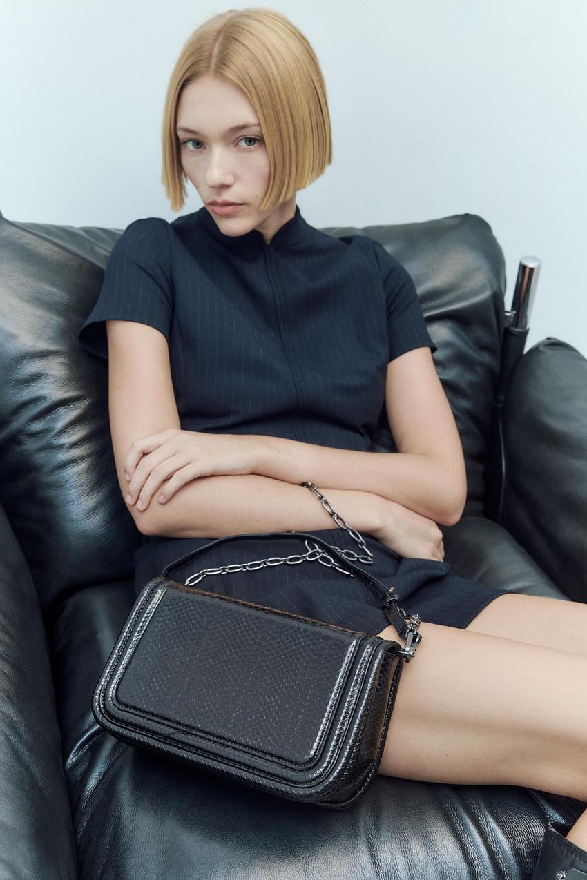 Zara animal print crossbody bag Clearance