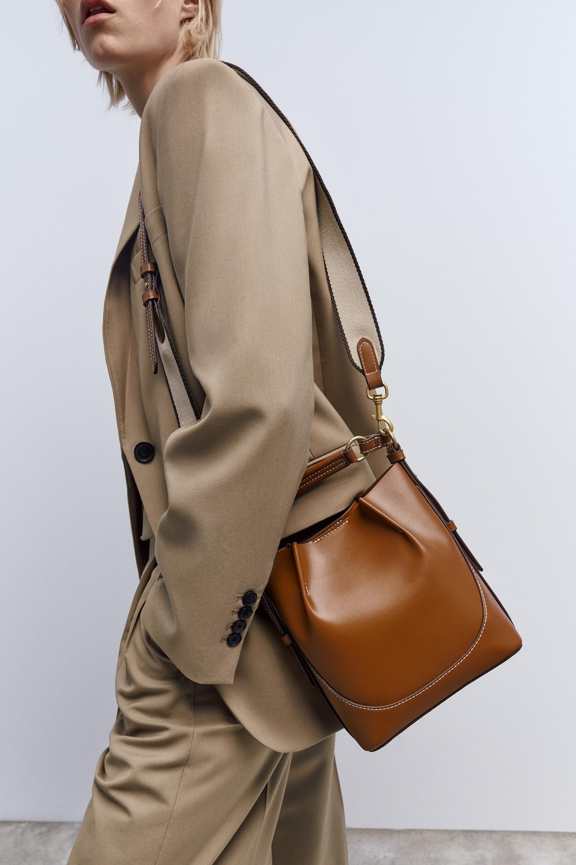 Zara brown bucket bag Outlet