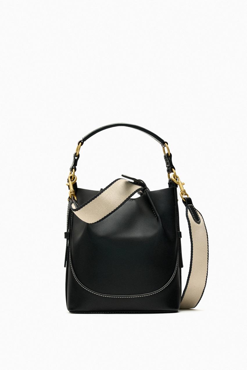 Zara leather bucket bag Clearance
