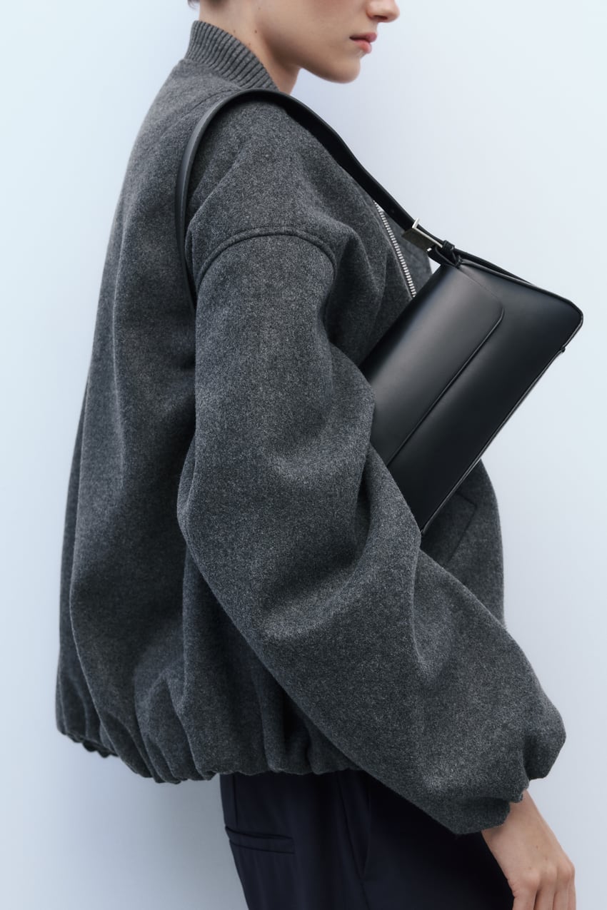 Zara - Minimal Flap Shoulder Bag - Blue - Women