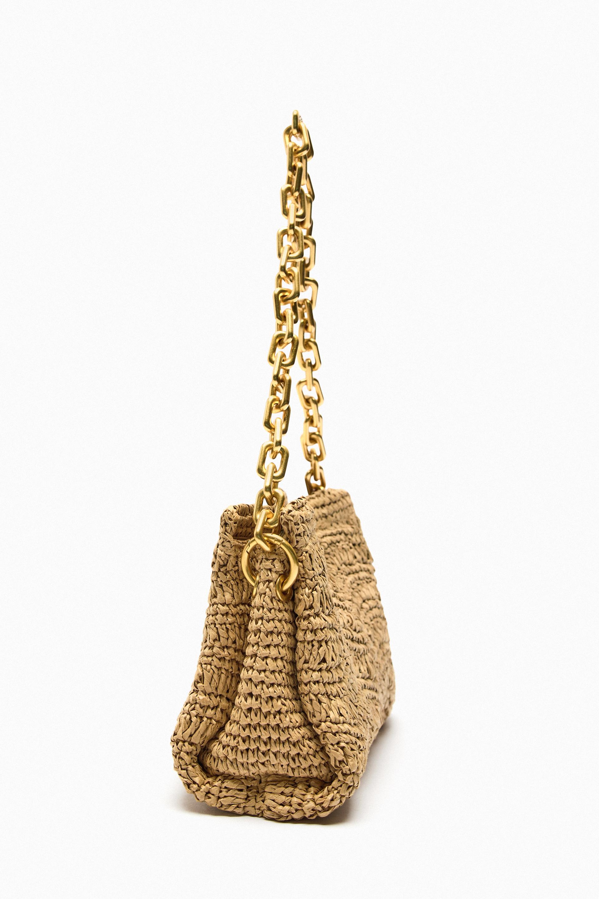 Gold chain bag zara Clearance