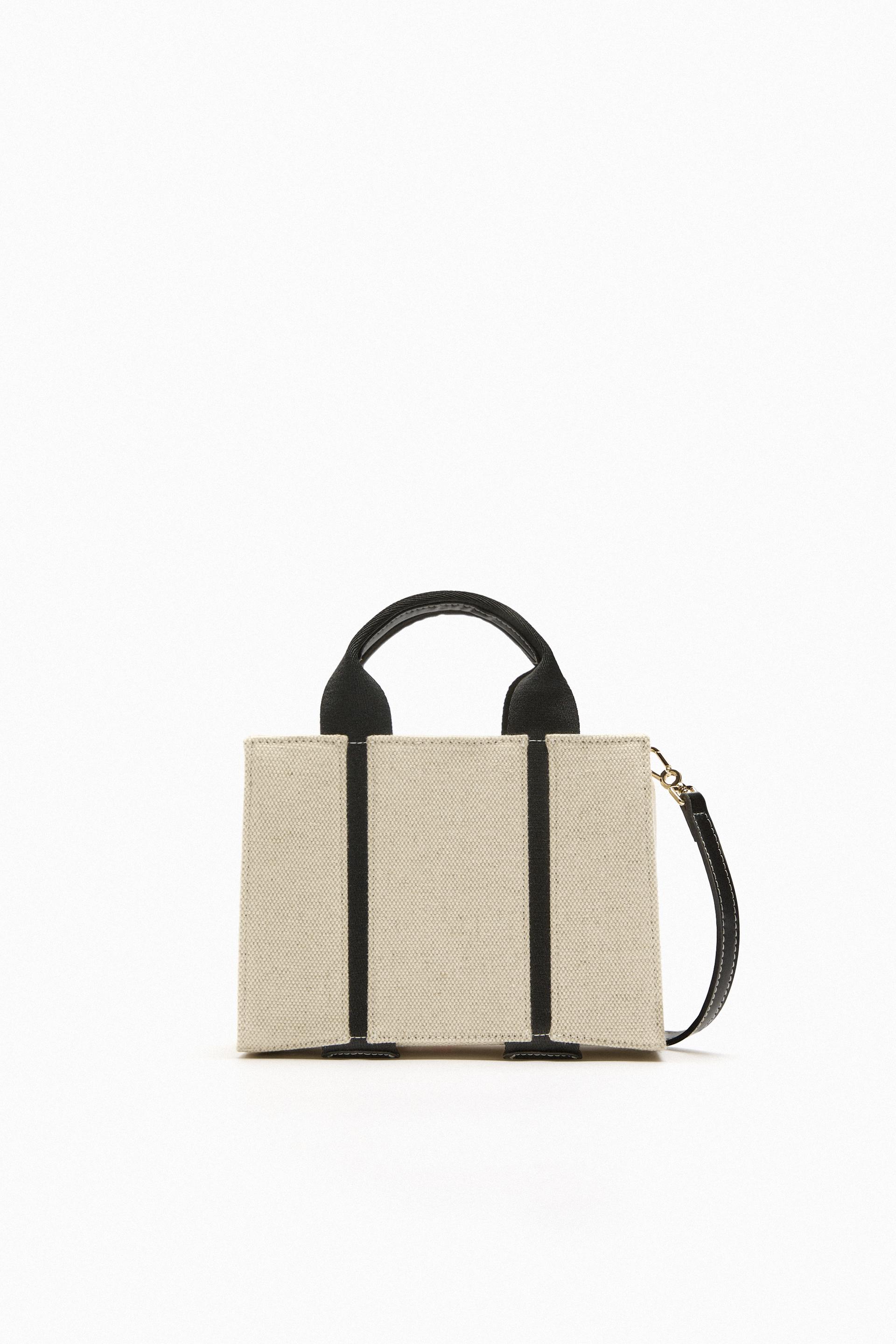 Fabric tote bag zara Clearance