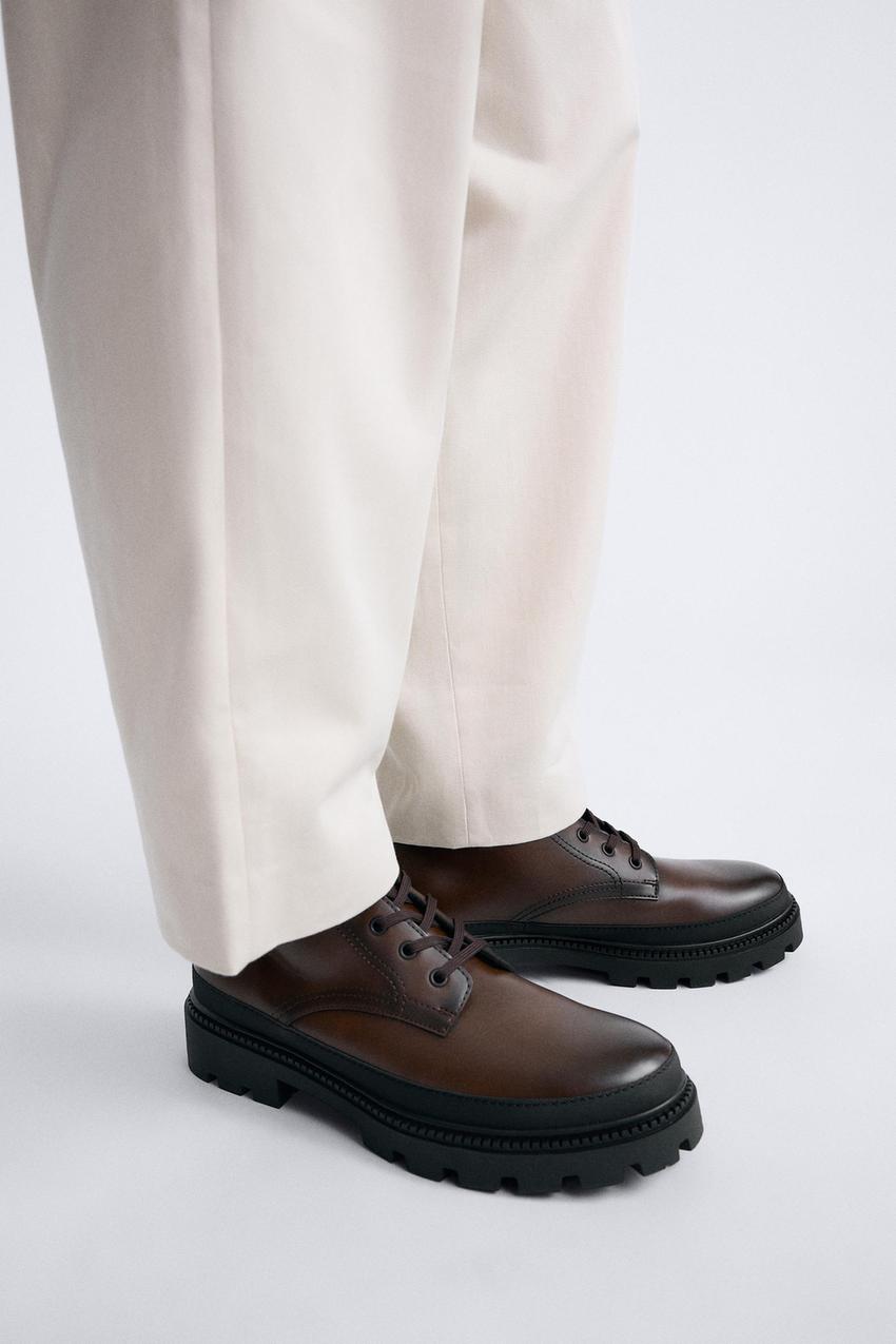 Zara brown lace up boots Clearance