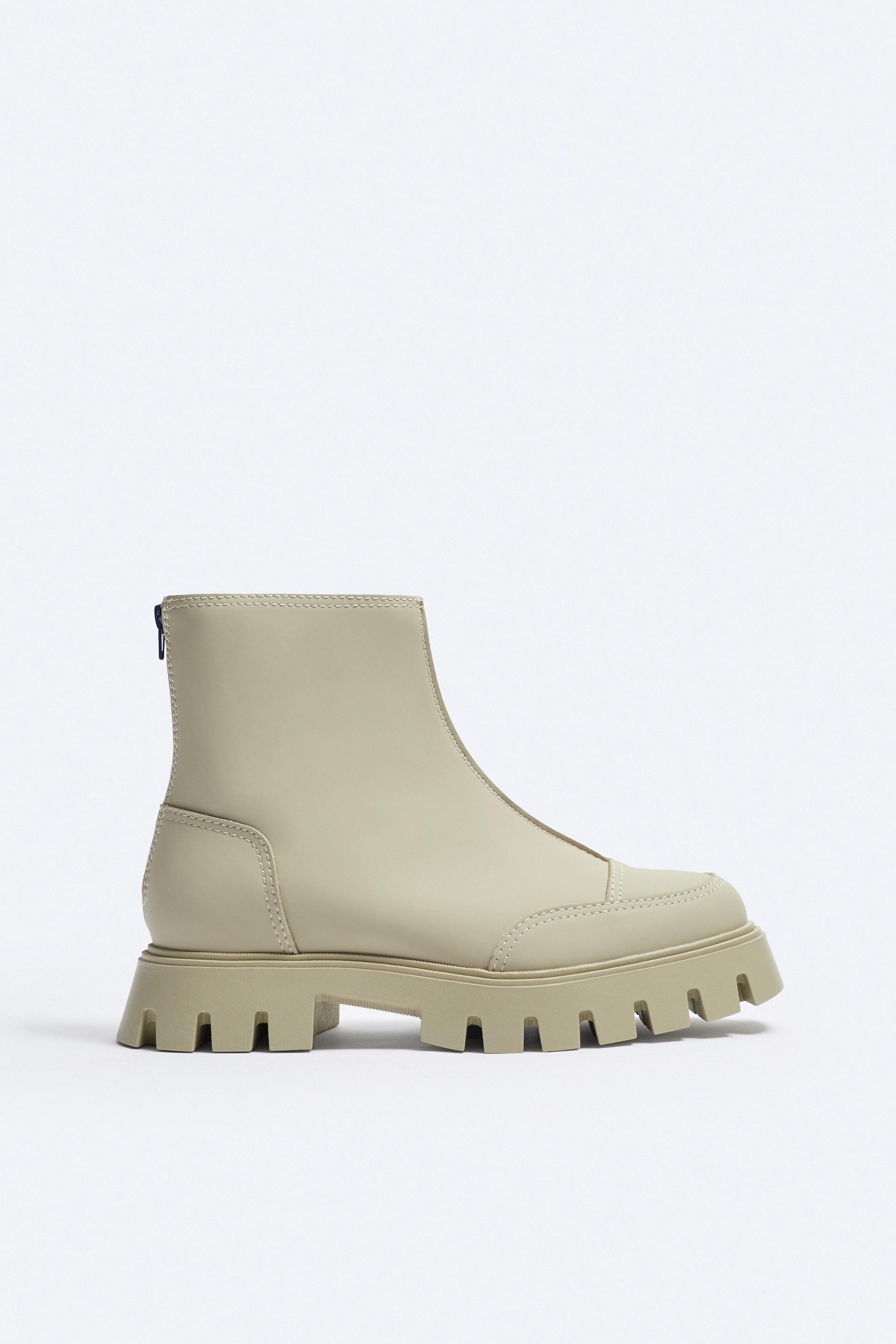 Zara rubberized ankle boots Clearance