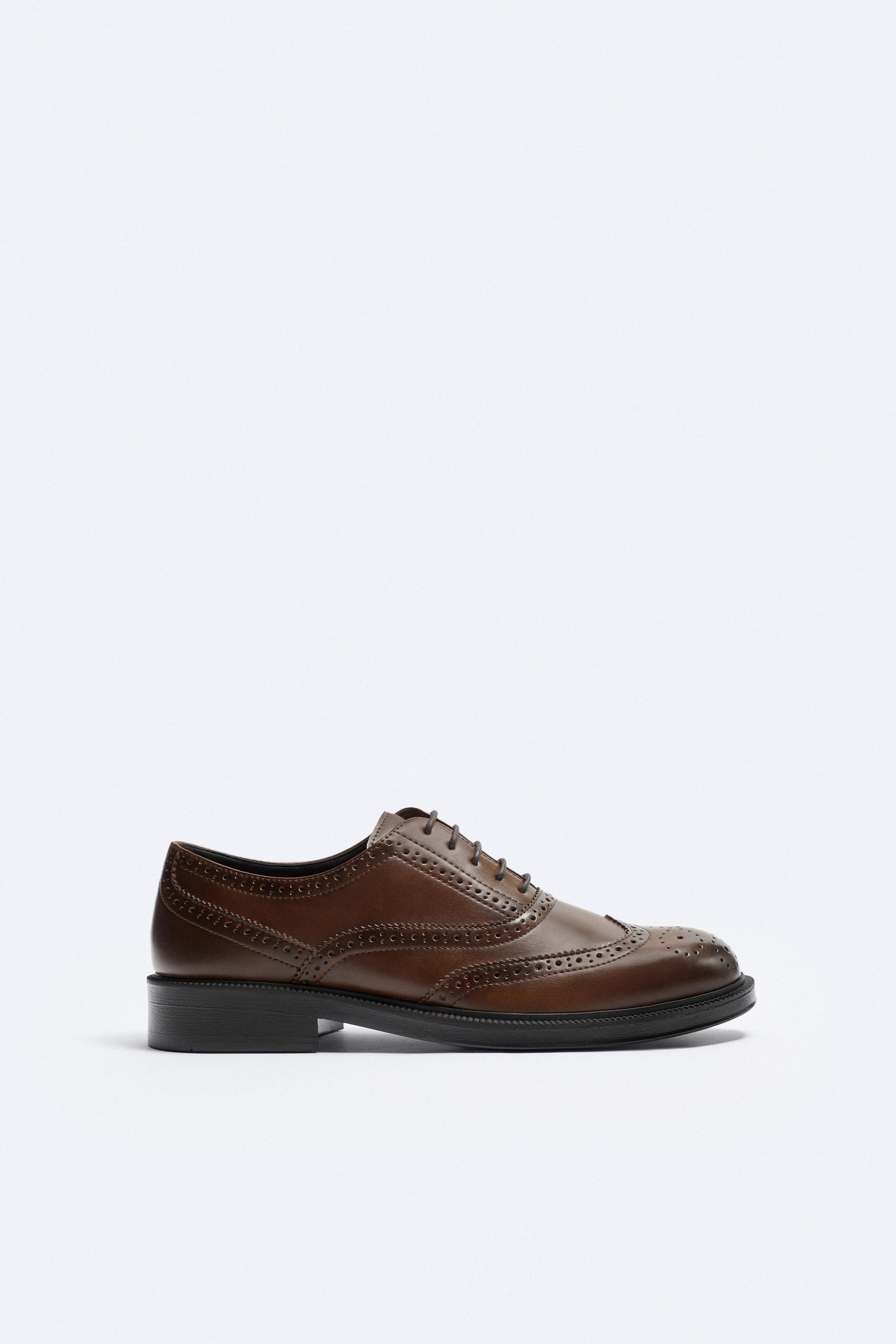 Zara leather brogue boots Outlet