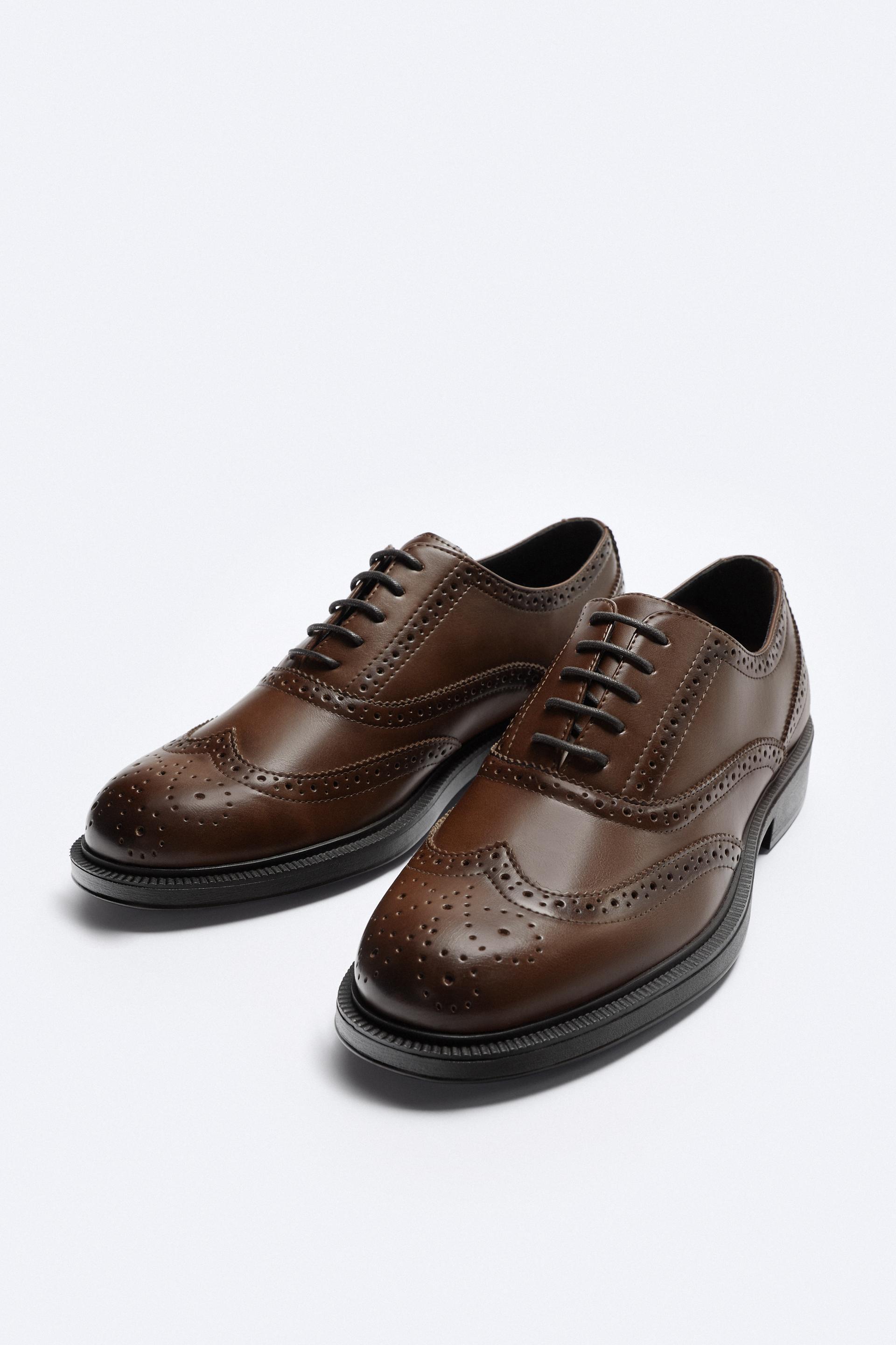 Zara leather brogue boots Outlet