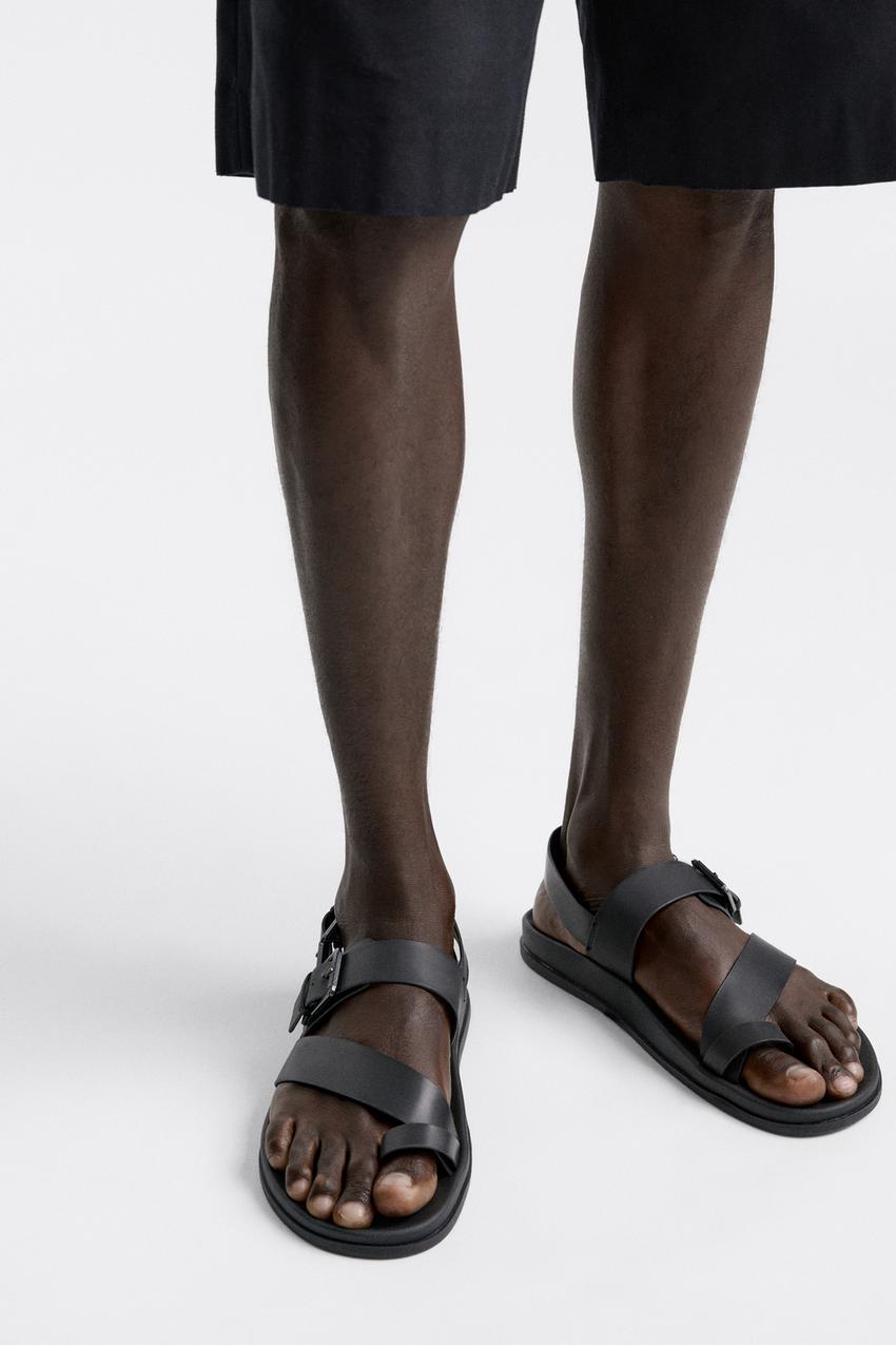 Zara black sandals with buckle Clearance