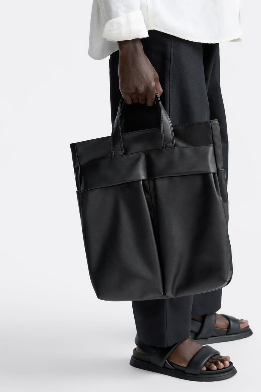 Zara Men's Soft Double Pocket Tote Bag