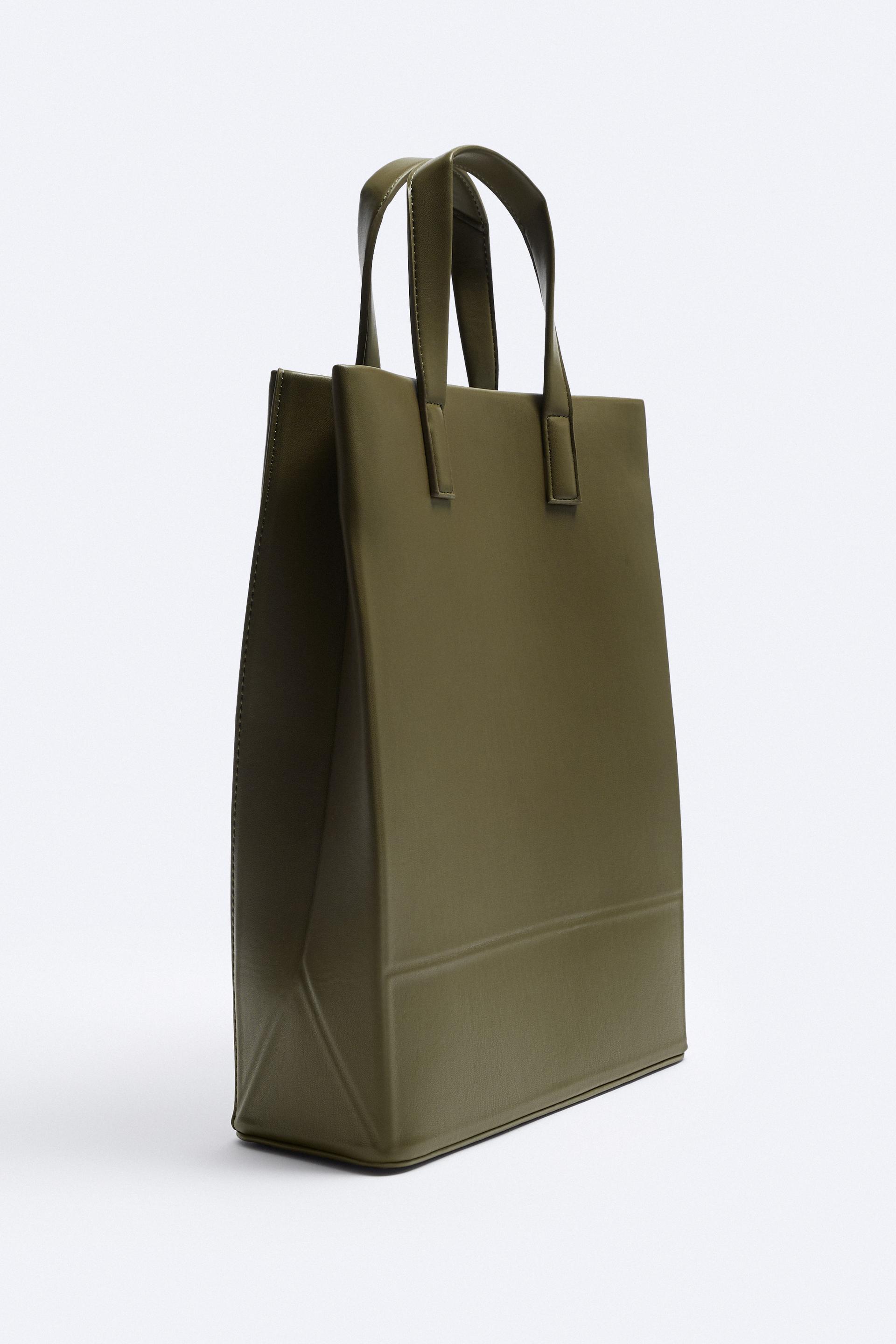 Rigid tote bag zara Clearance