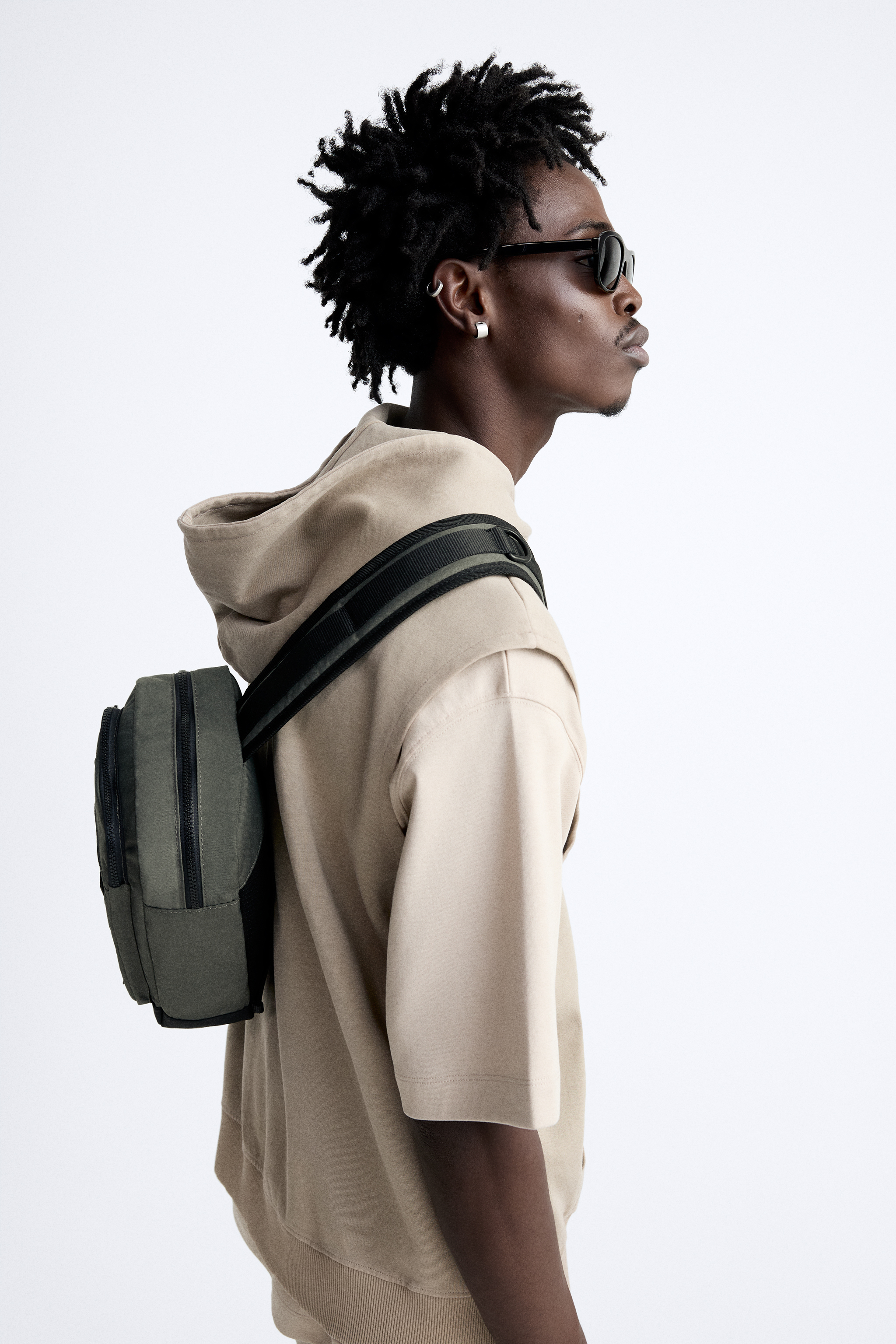 Zara - Padded Nylon XL Shoulder Bag - Limited Edition - Khaki Green - Men