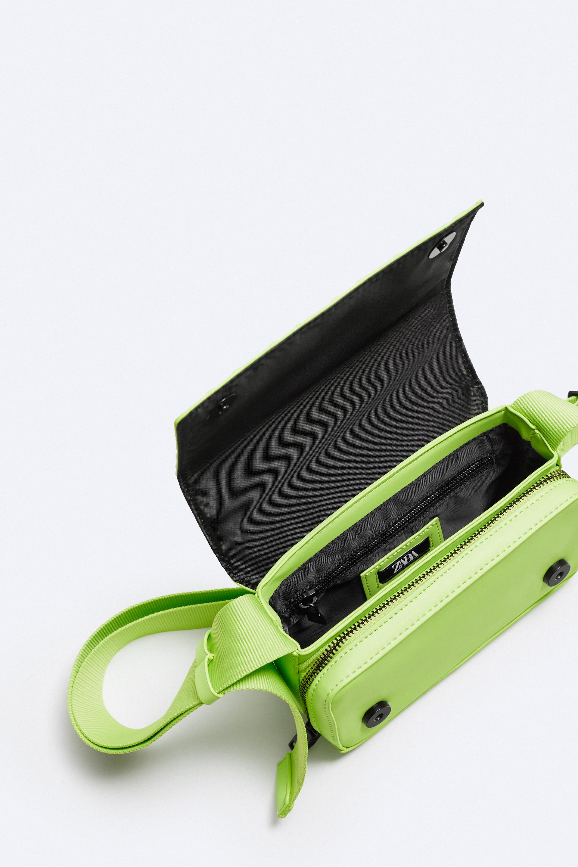 Lime green zara bag Clearance