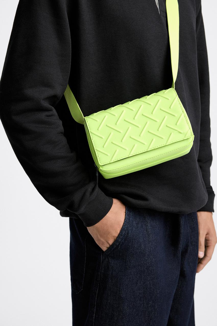 Lime green zara bag Clearance