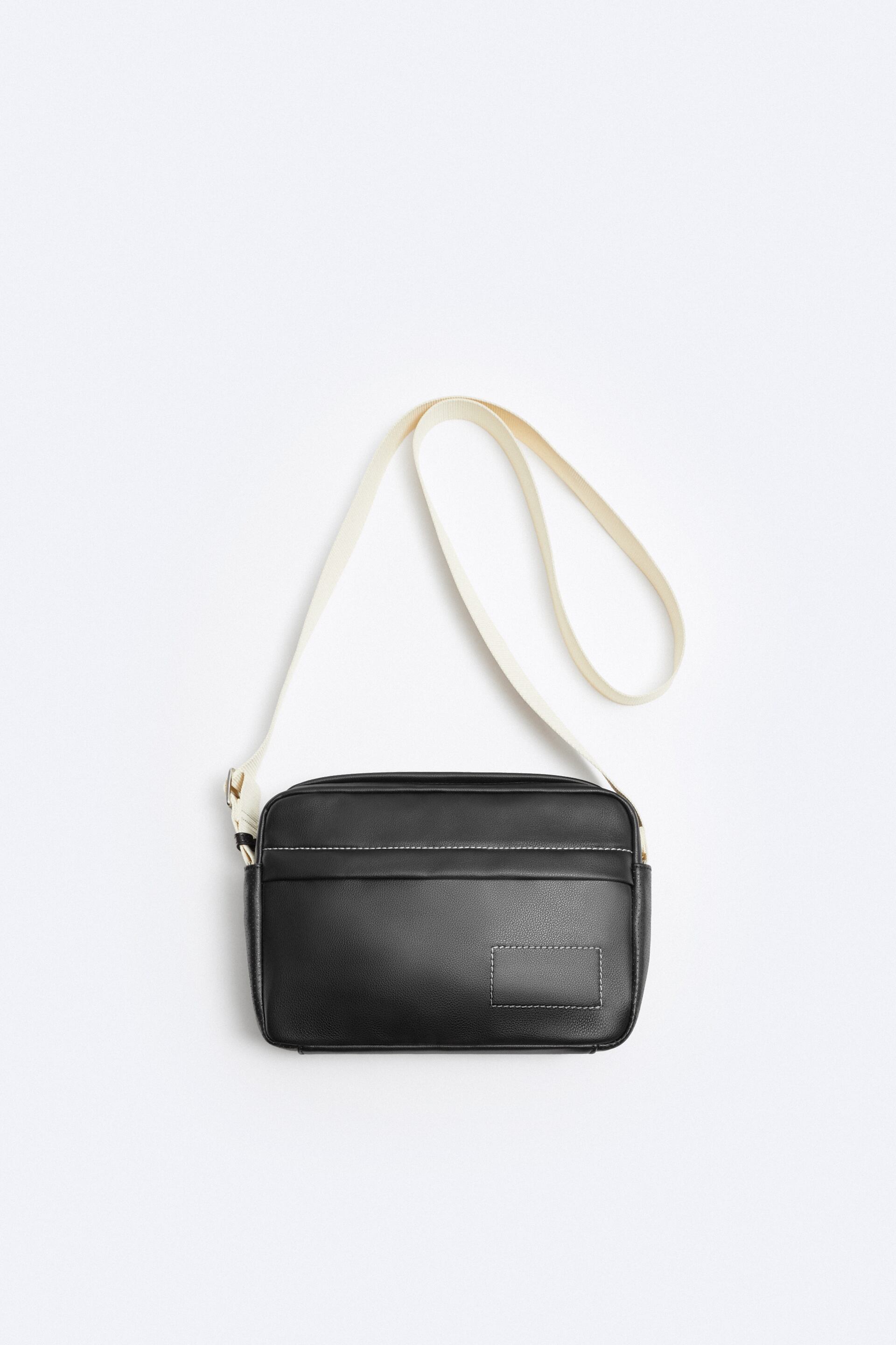 Zara Men's Topstitched Crossbody Bag