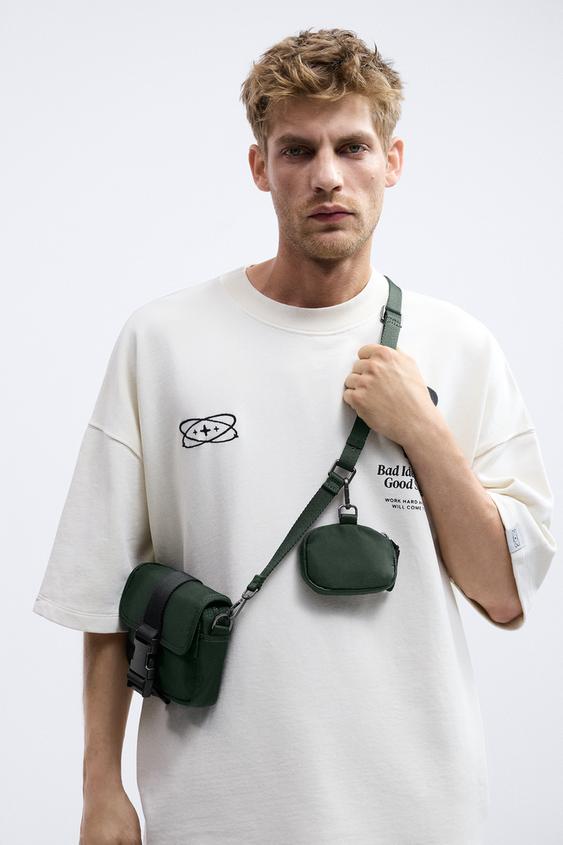 Zara nylon crossbody bag Clearance