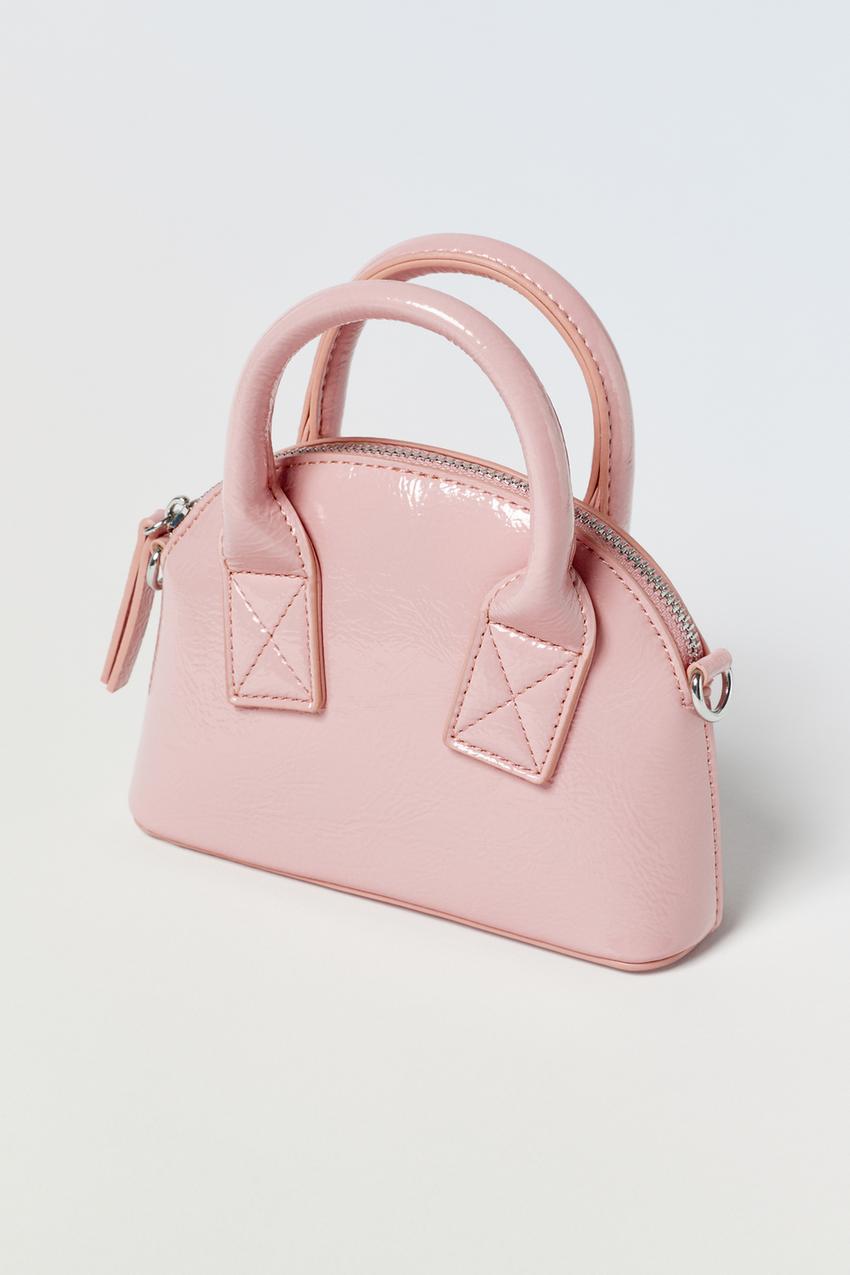 FAUX PATENT LEATHER MINI BAG - Pink