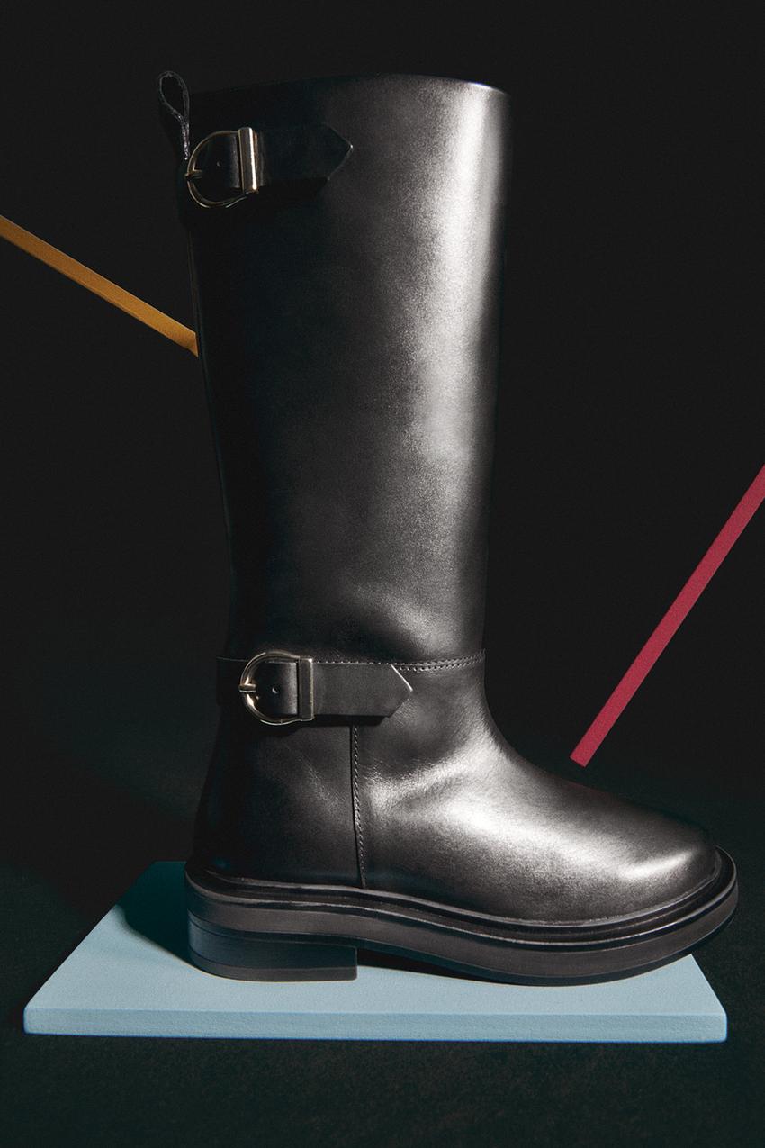 Zara long leather boots Clearance