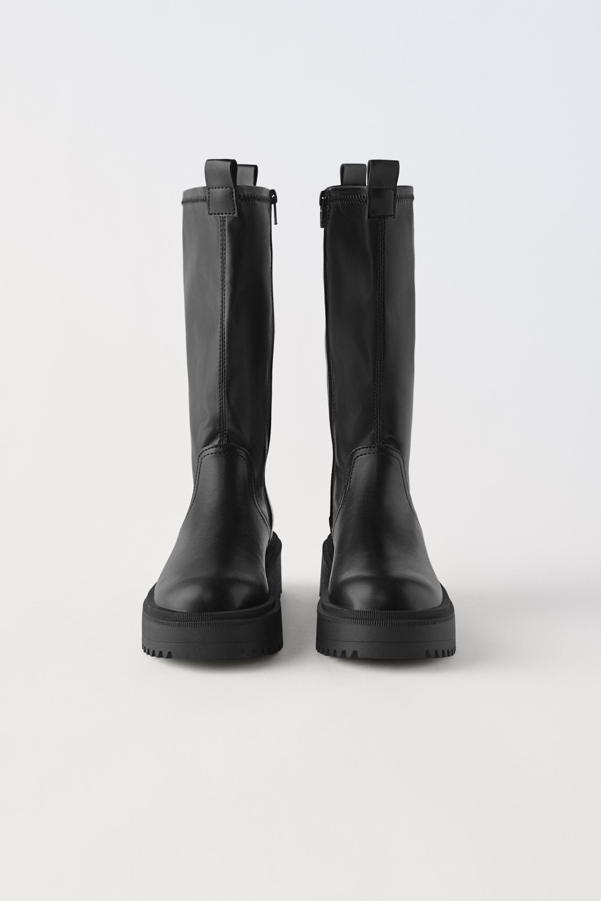 Knee high black boots zara Clearance