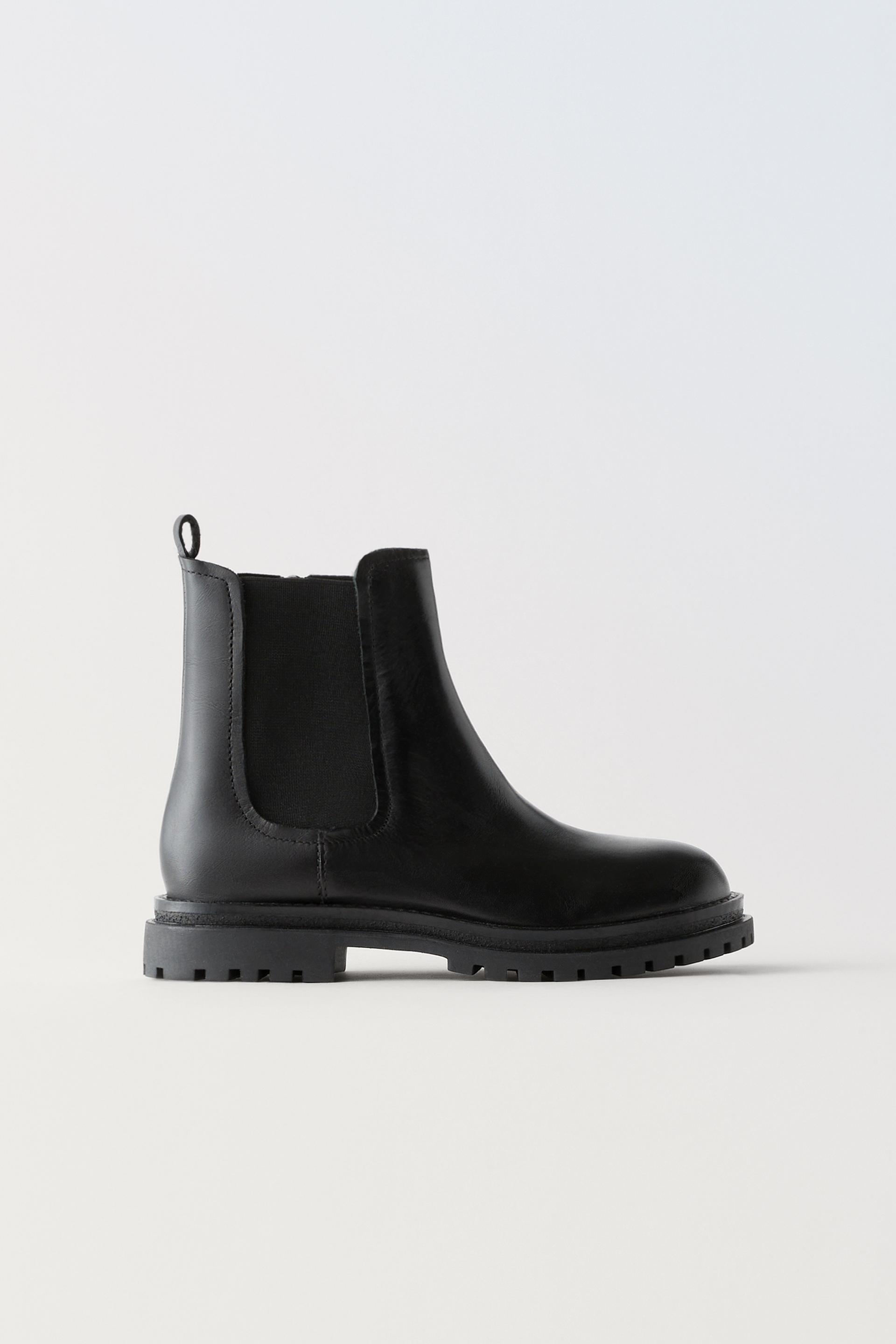 Zara solid color pull tab ankle boots Outlet