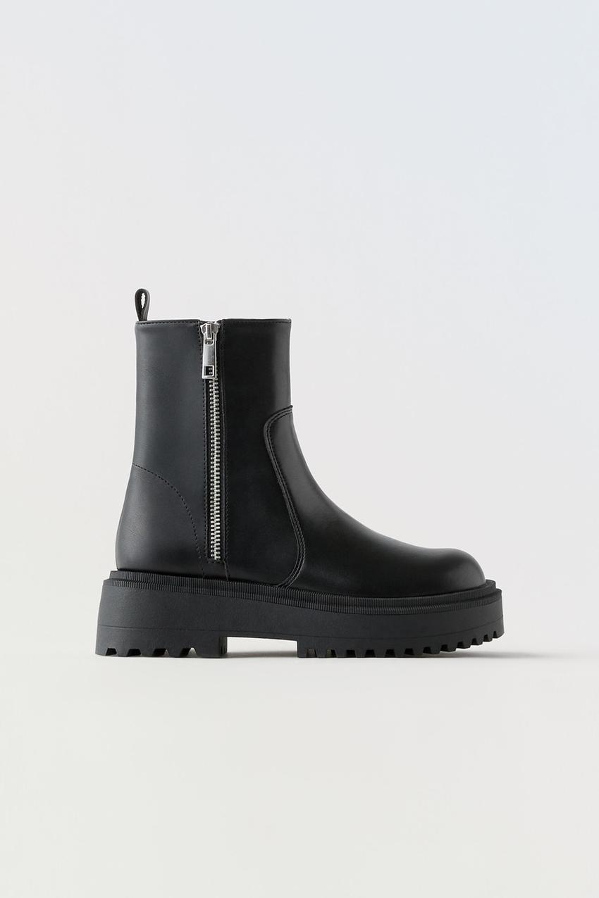 Zip boots zara Clearance