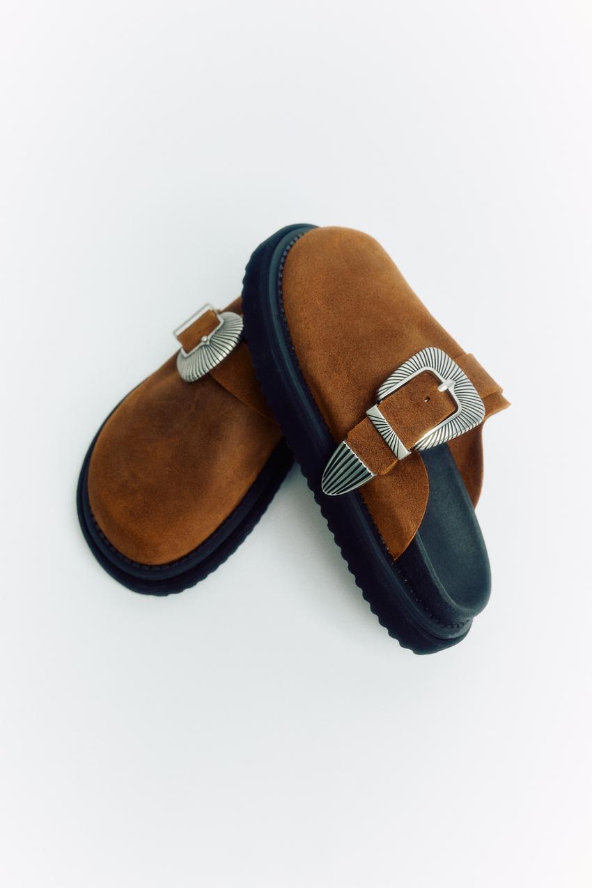 Shearling clogs zara Clearance
