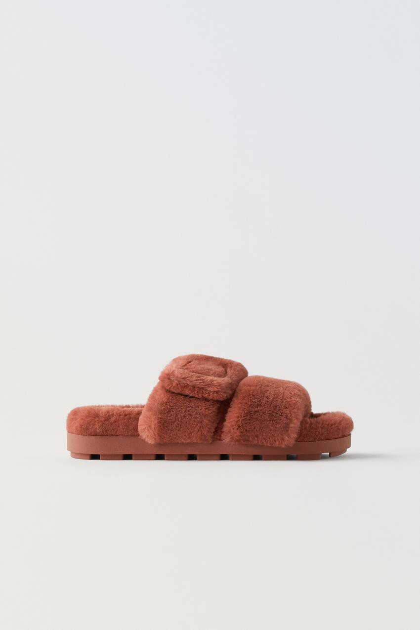 Fur sandals zara Clearance