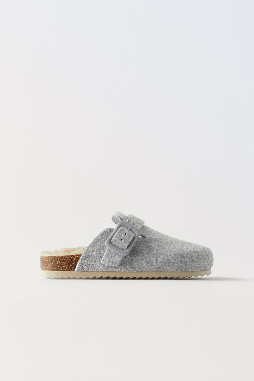 Felt clog slippers zara Clearance
