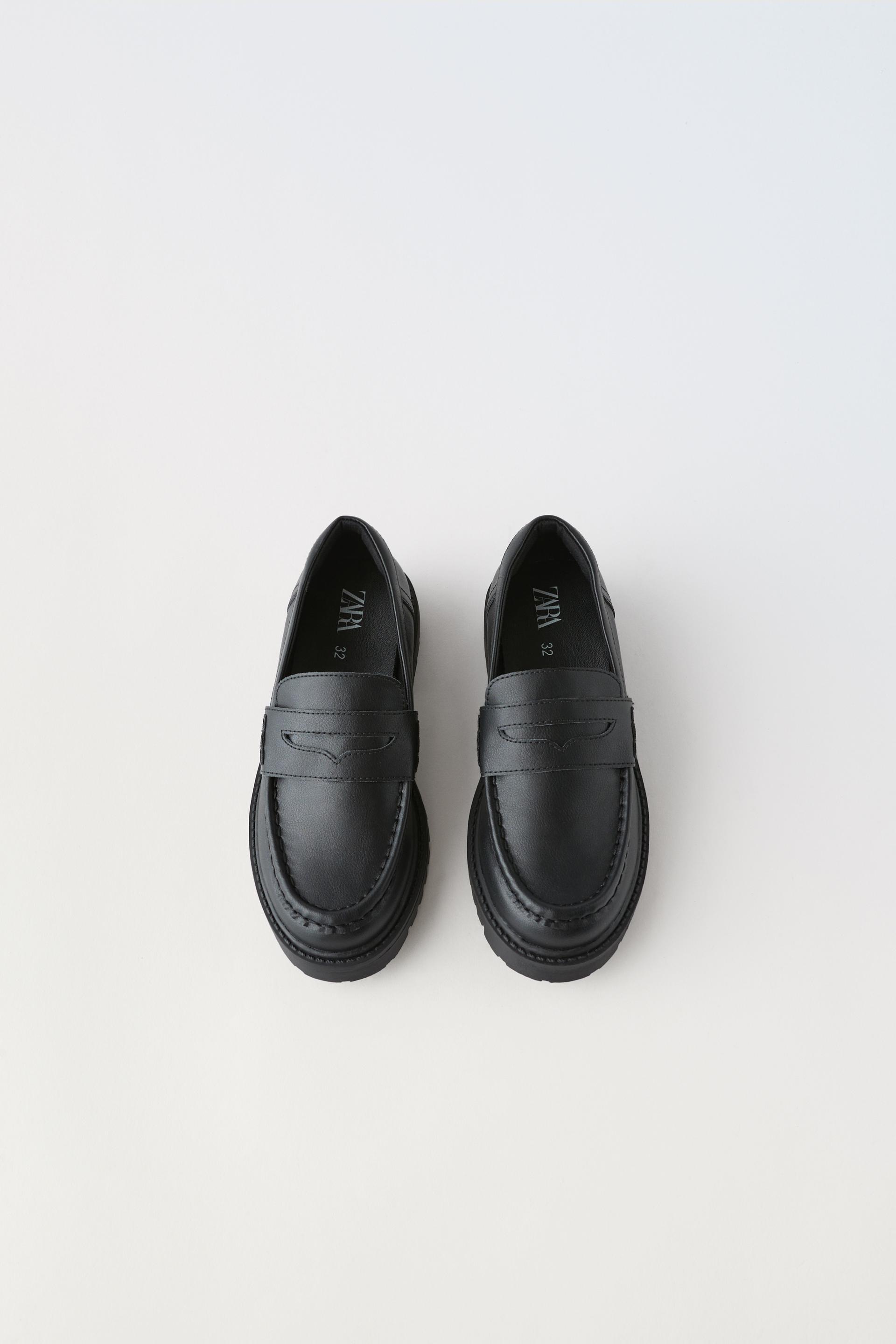Lug sole leather loafers zara Clearance