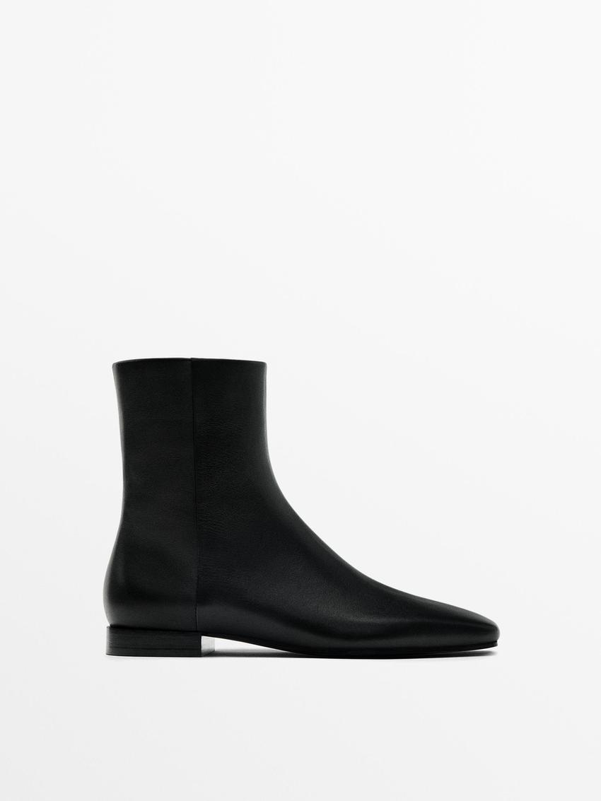 Zara black square toe boots Clearance