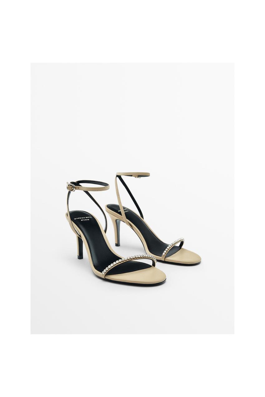 Zara black heels with diamonds Clearance