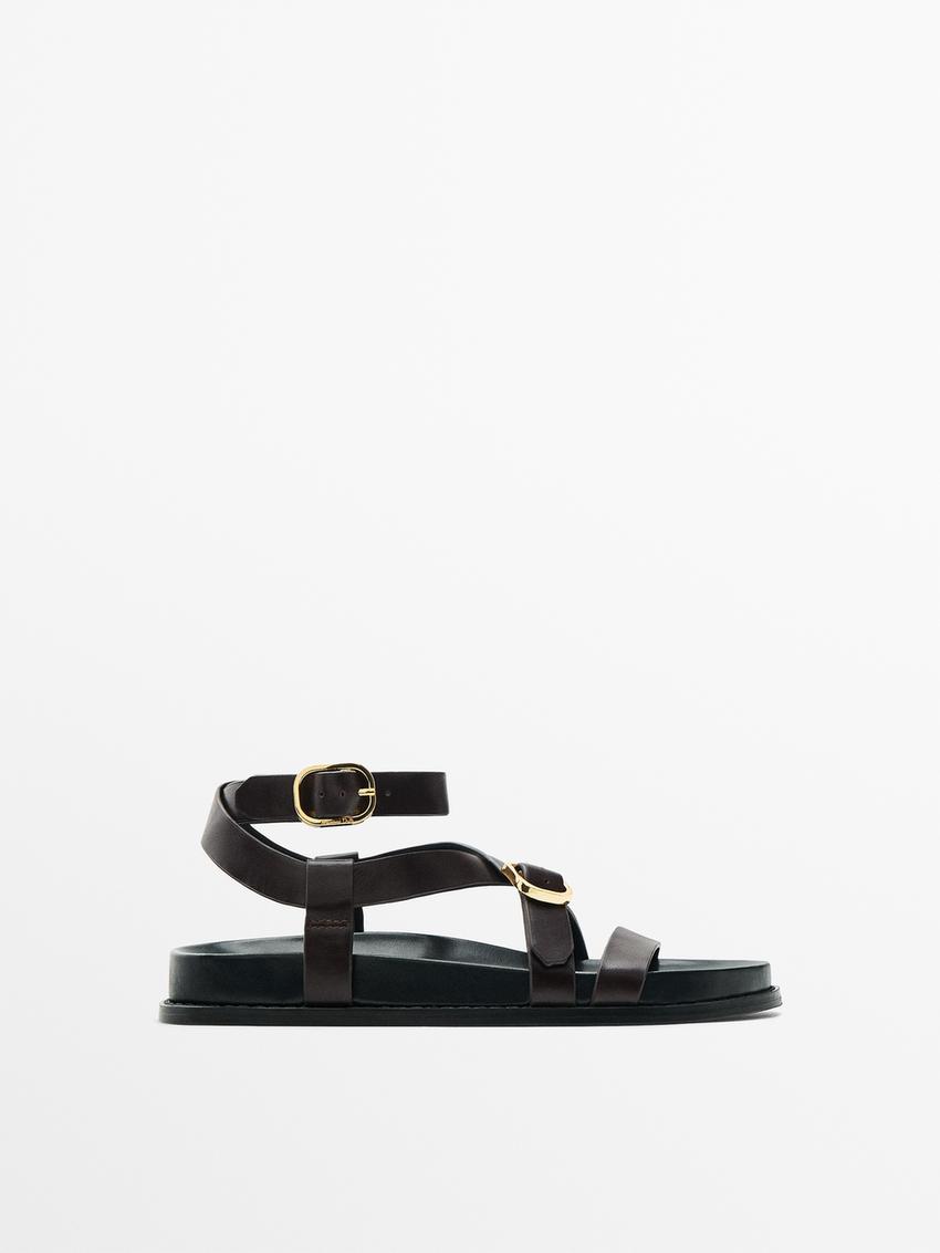 Zara buckle flat sandals Clearance