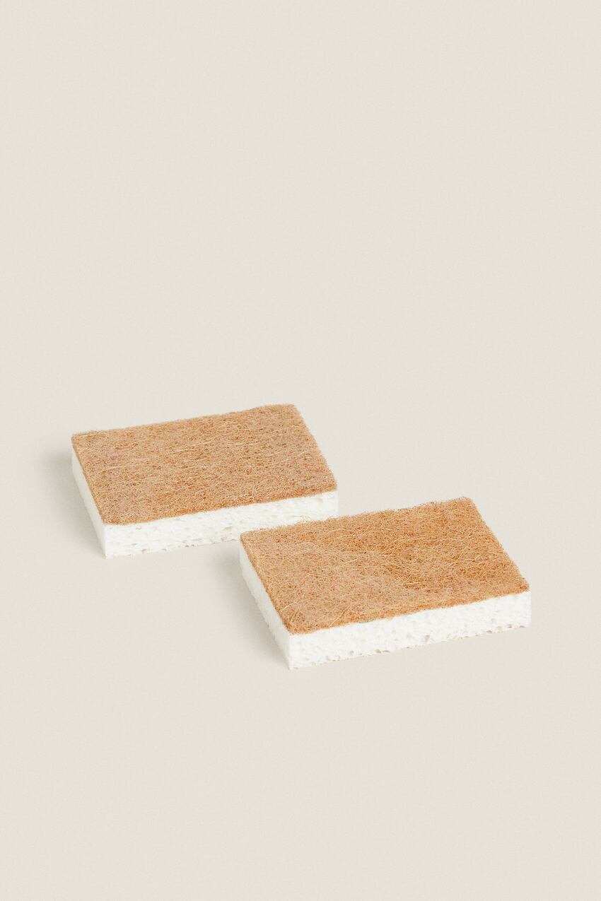 CELLULOSE AND FIBRE NON-SCRATCH SPONGES (PACK OF 2) - White