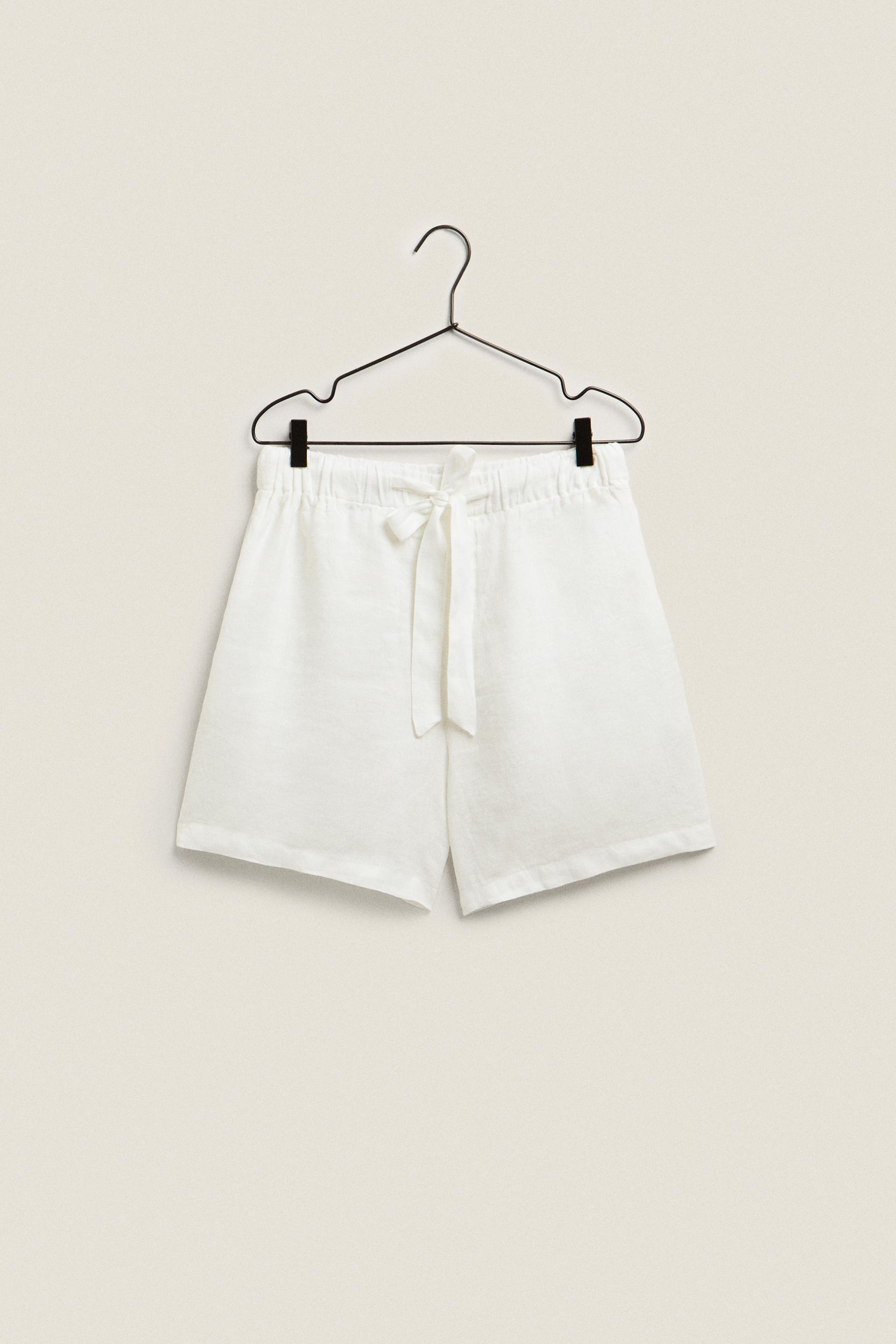 White linen shorts zara Clearance