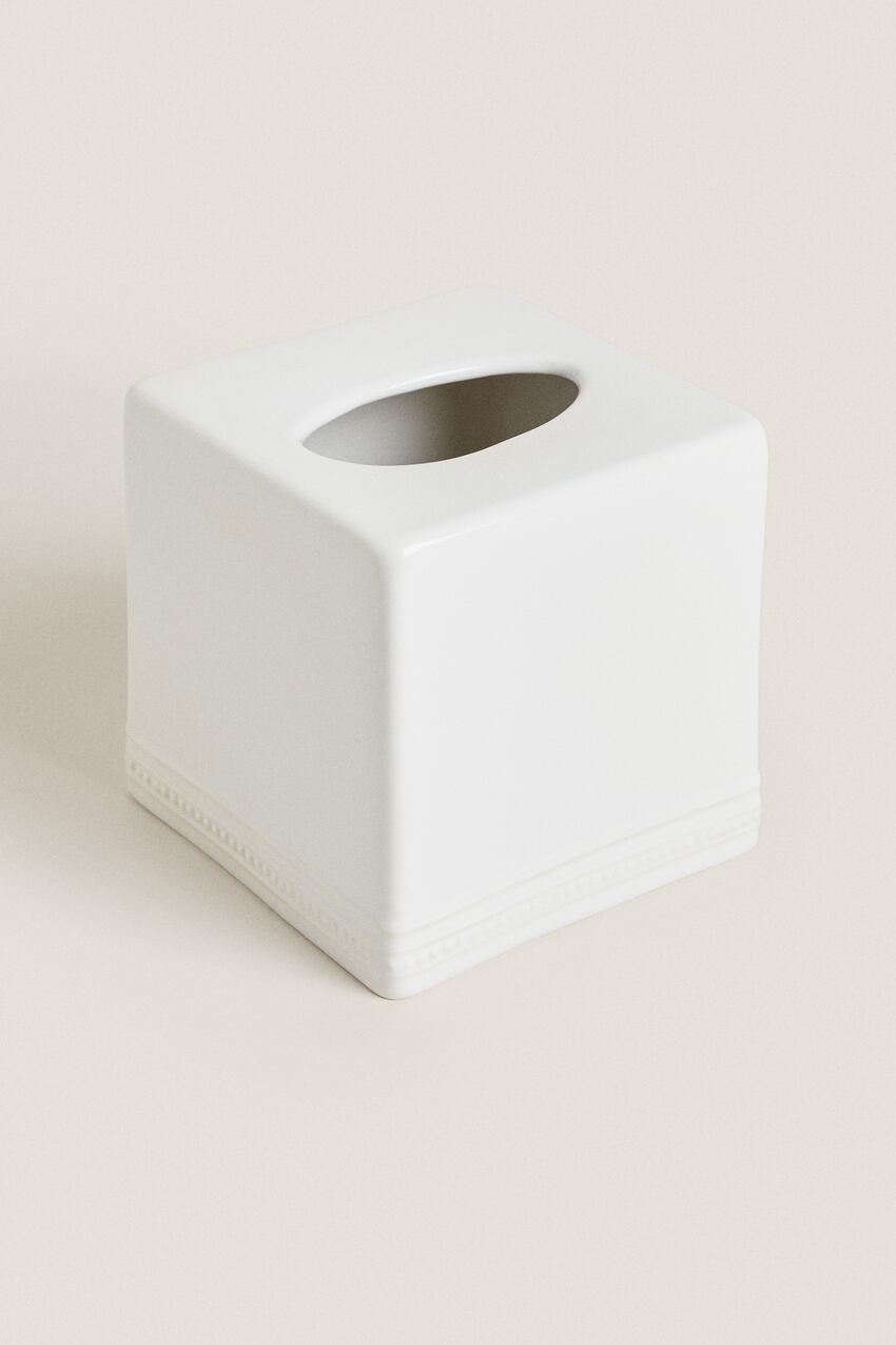 CERAMIC TISSUE BOX - White