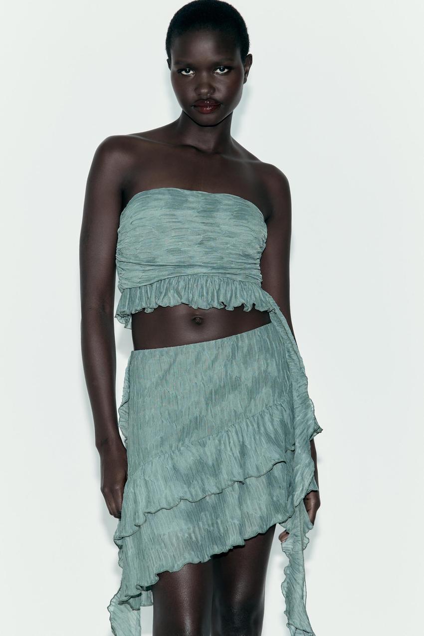 Zara green skirt and top set Clearance