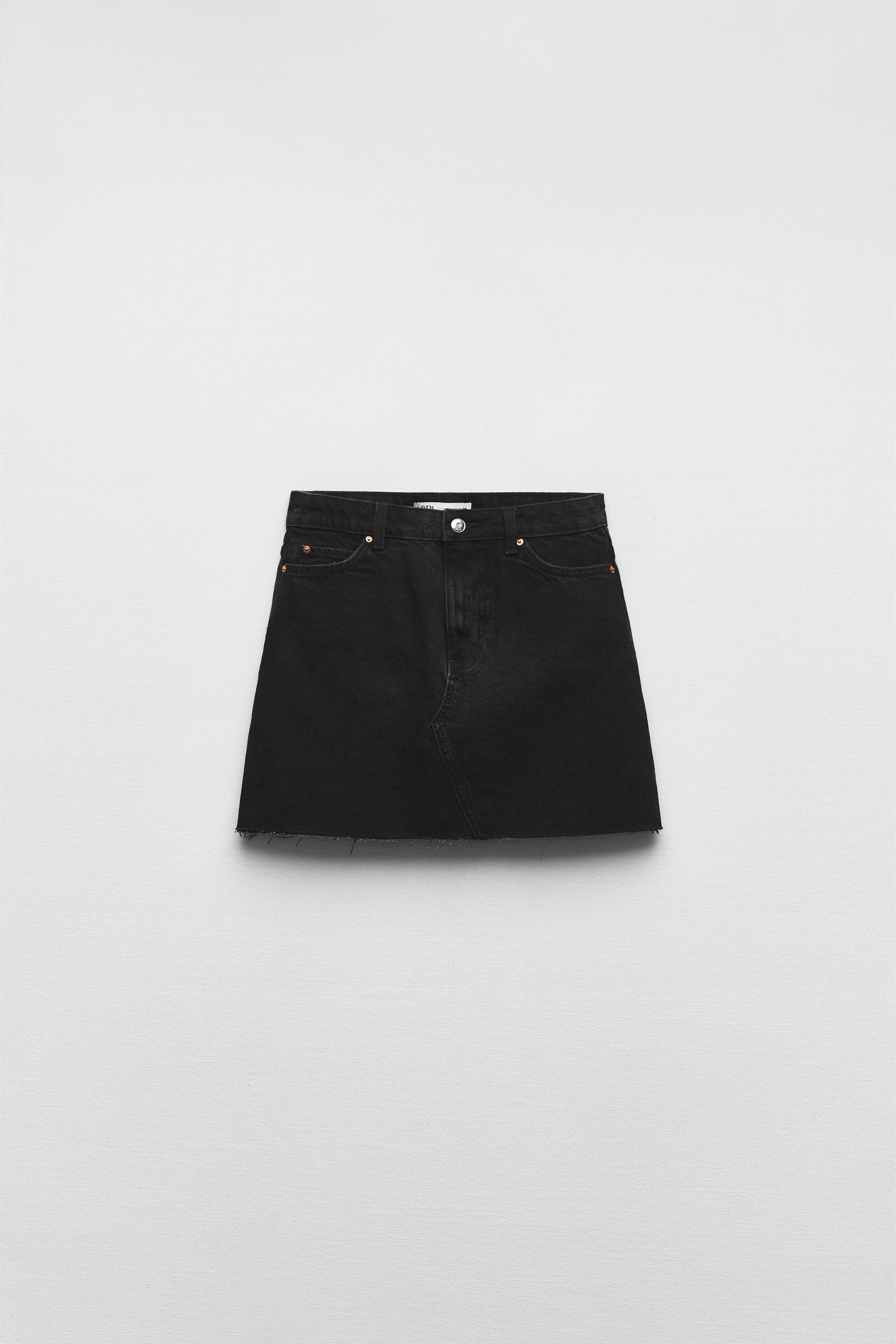 Zara black denim skort clearance