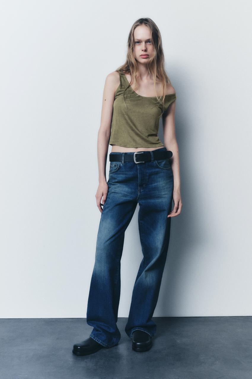 Top khaki zara Clearance