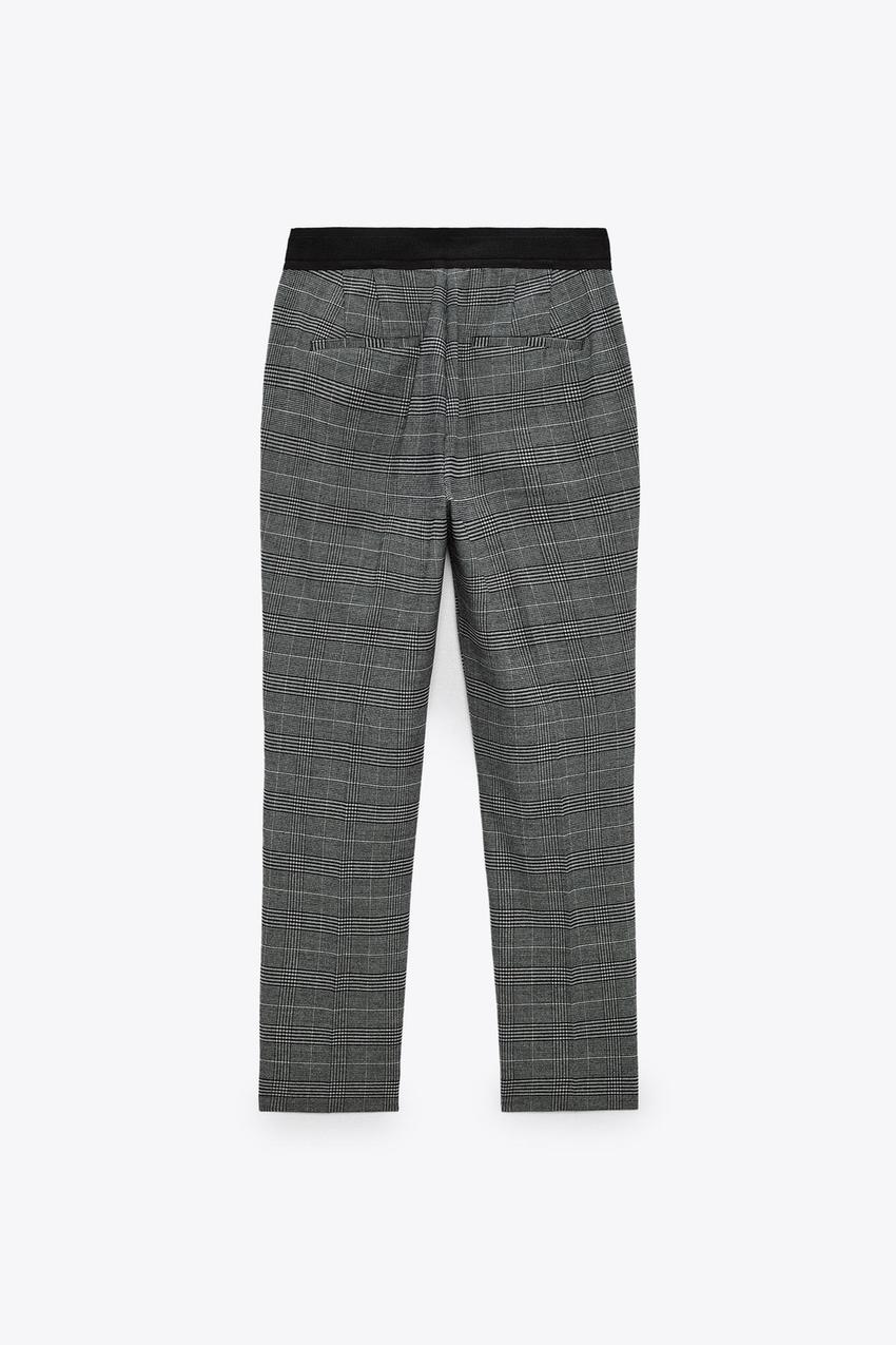 Zara grey check trousers Clearance