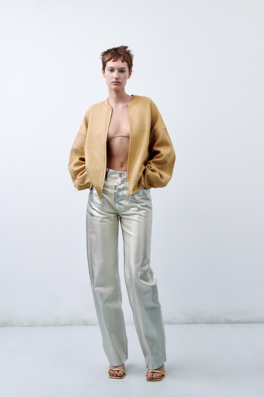 Zara gold cardigan Clearance