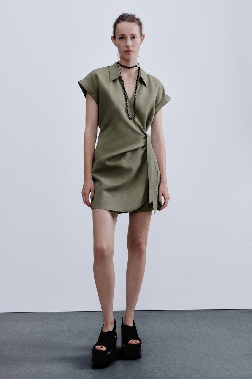 Linen playsuit zara Clearance