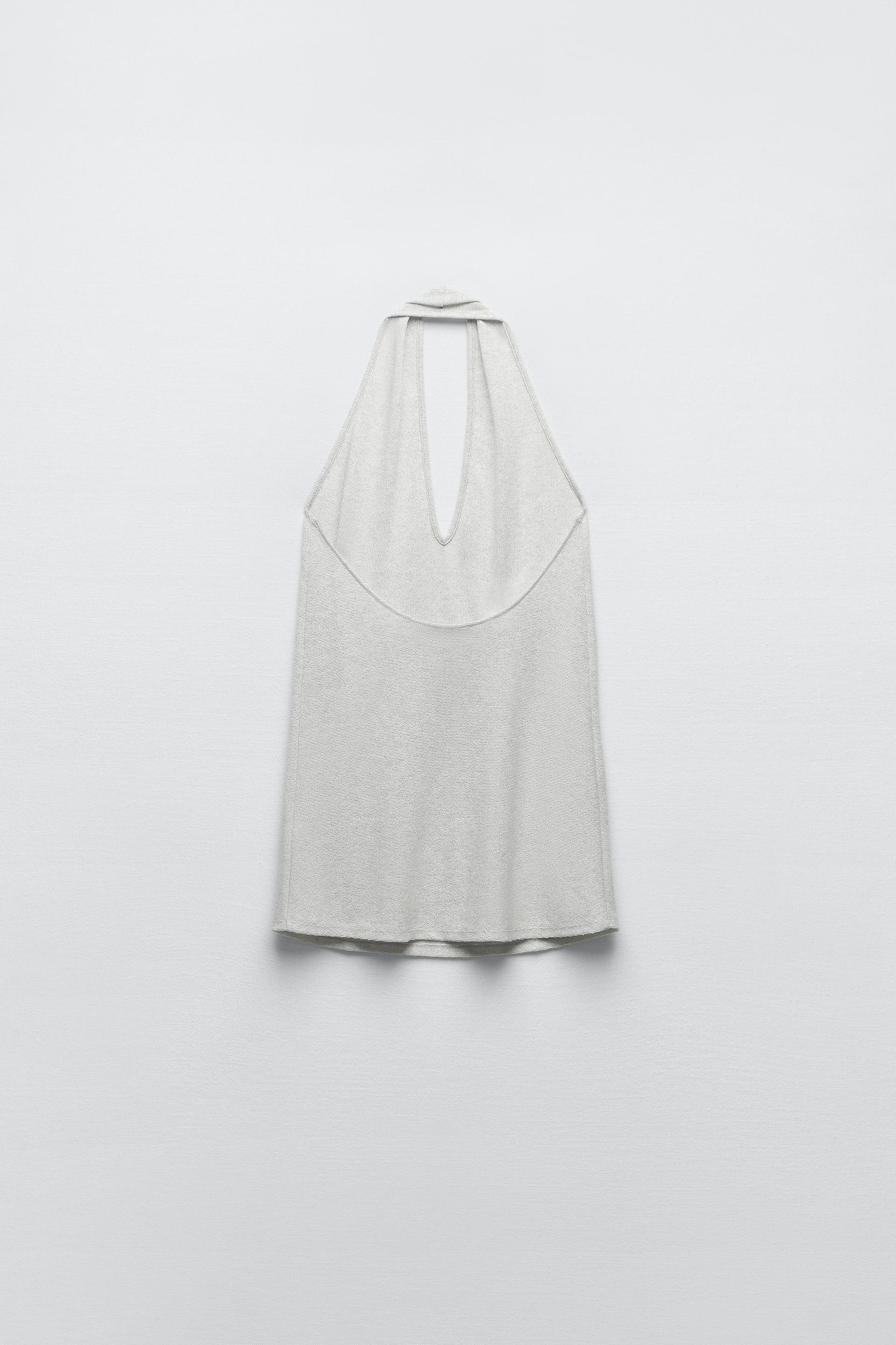 SHINY HALTER TOP - Silver | ZARA South Africa